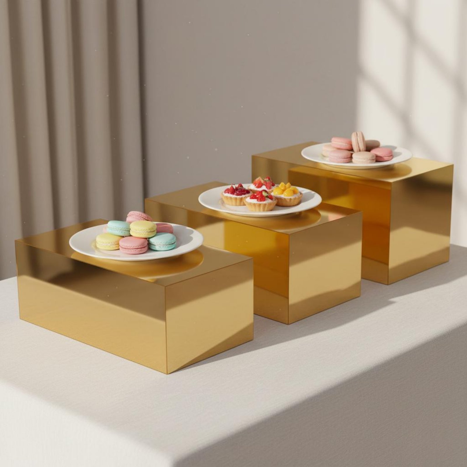 3 Pieces Gold Acrylic Display  – Display Risers Set Bewertung und Preis