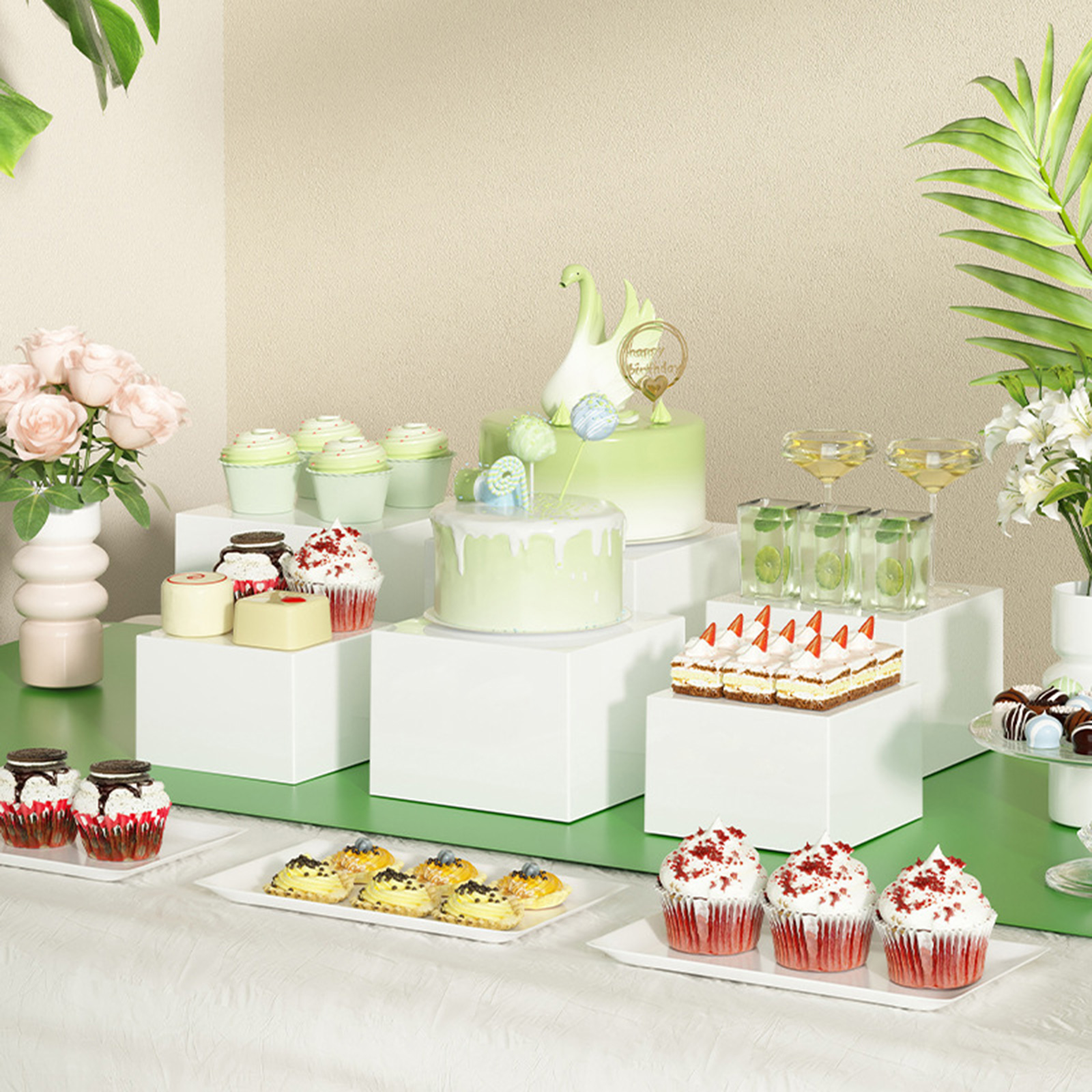6x Acrylic Buffet Riser Desser – Display Risers Set Bewertung und Preis