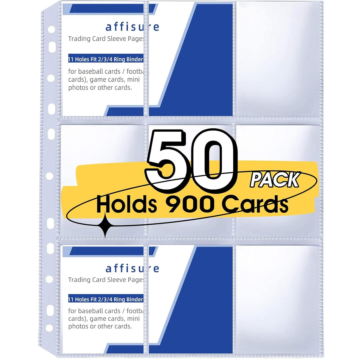 50 Pack 9 Pocket Card Sleeves  – Trading Card Binder Bewertung und Preis
